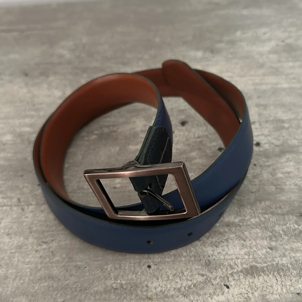 Ted Baker  Blue and Brown Leather Reversible Belt